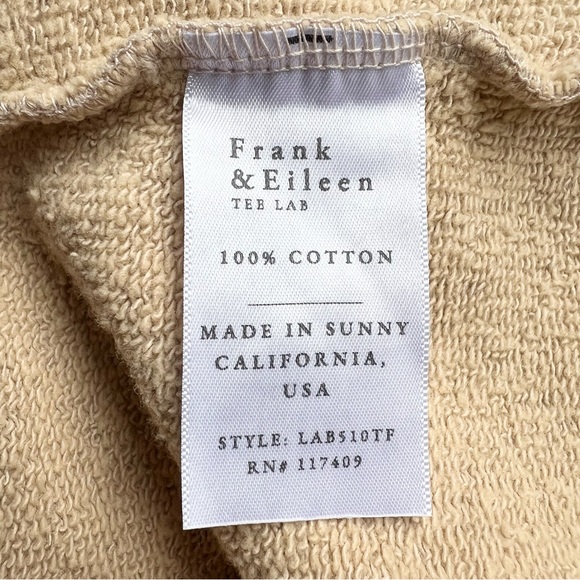 NEW Frank & Eileen Sz S PATRICK POPOVER HENLEY- CAMEL Sweatshirt Raw Cut Relaxed - Picture 6 of 17